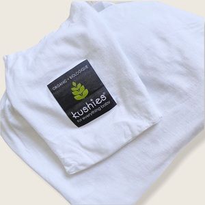 Kushies Soft Organic Cotton White Fitted Playpen Sheet w/ Travel Bag